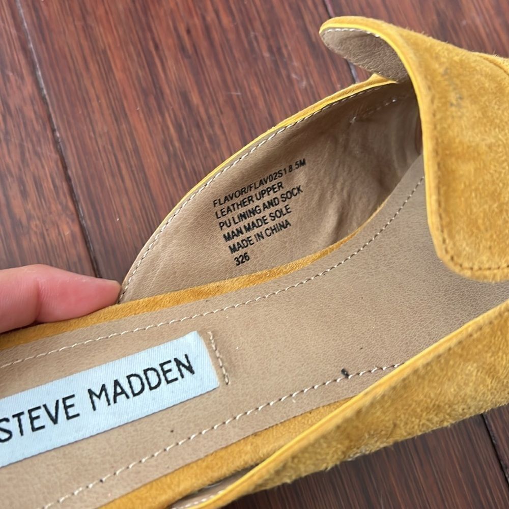 BRAND NEW - Steve Madden - Mule Flats - Size 8.5 Never Worn - Tan / Camel Suede - Picture 4 of 4